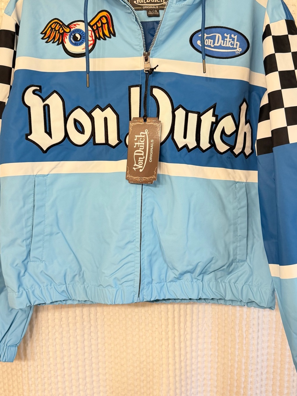 Von Dutch Light Blue Kids Hooded Jacket